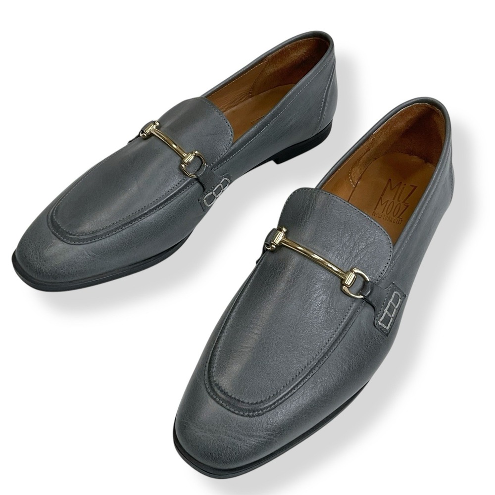 Miz Mooz Shoes Women 39 (US 8-8.5) Gray Leather Loafer Paulina EUC
